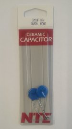 20,000pf/20nf/.02uf 1000V Ceramic Disc Capacitor (2Pk)