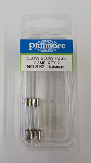 2 Amp (MDL) Glass Fuse (2Pk) Slow Blow 1/4"x1-1/4"