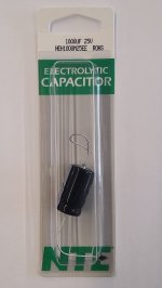 1,000uf 25V Axial Lead Electrolytic Capacitor