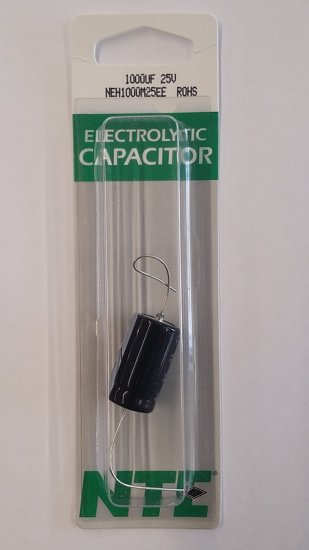 1,000uf 25V Axial Lead Electrolytic Capacitor