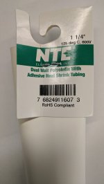 1.25" White 48" Dual Wall 3:1 Polyolefin Heat Shrink w/Adhesive