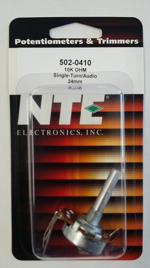 10K Audio Taper Pot 0.25W (24mm) Combo Lug 30mm Shaft