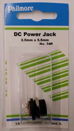 Size N 5.5/2.5mm Coaxial DC Power Jack Chassis Mount Insulated