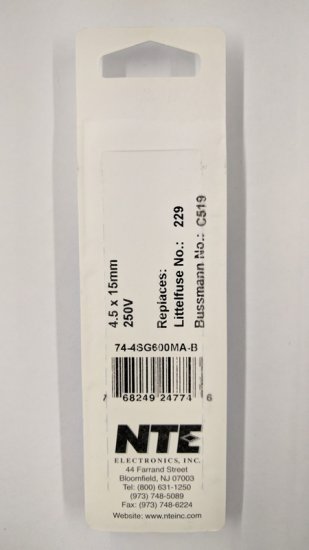 0.6 Amp (2AG) 4.5x15mm Fuse (5Pk) Slow Blow