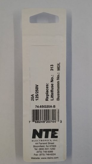 20 Amp (MDL) Glass Fuse (5Pk) Slow Blow 6x30mm