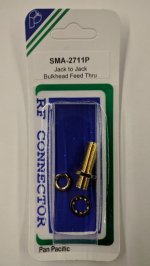 SMA Jack to SMA Jack Bulkhead Coupler (Gold)