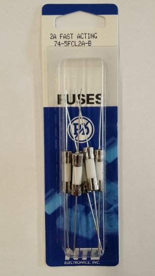2 Amp (GDA-V) Axial Ceramic Fuse (5Pk) Fast Acting 5x20mm