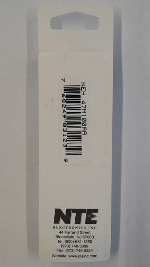 0.47uf 100V Axial Lead Electrolytic Capacitor