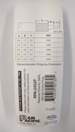 RP-SMA Plug 3-Piece Crimp-On RG-58/U (Gold)