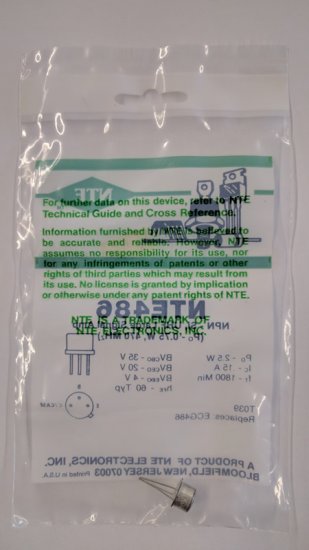 NTE486 T-NPN, Si, UHF Large Signal Amp (Po 0.75W@470MHz)