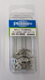 Quick Connect Male Non-Insulated 16-14Awg 0.250" (15Pk)