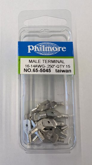 Quick Connect Male Non-Insulated 16-14Awg 0.250" (15Pk)