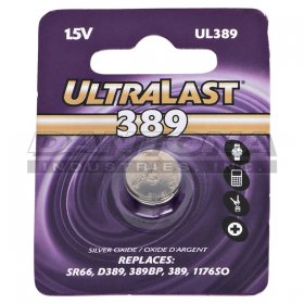 389 UltraLast 1.55V 85mAh Silver Oxide Button Cell Battery