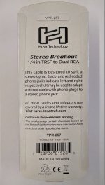 6" Stereo Breakout 1/4in TRSF to Dual RCAF