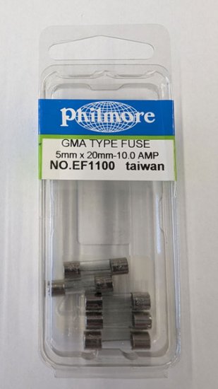 10 Amp (GMA) Glass Fuse (5Pk) Fast Acting 5x20mm