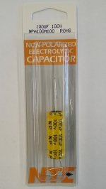 100uf 100V Non-Polar Axial Lead Electrolytic Capacitor