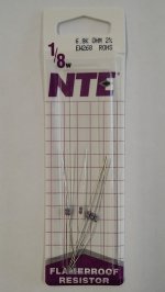 6.8K Ohm, 1/8W, 2% Metal Film Flameproof Resistor (6Pk)