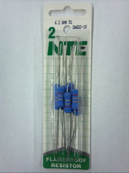 6.2 Ohm 2 Watt Metal Oxide Film Resistor (10Pk) 5% Tolerance