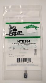 NTE254 T-PNPN, Si, Darlington Power Amp (Compl to NTE253)