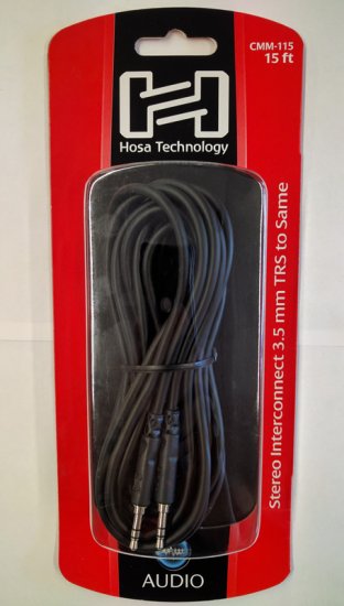 15Ft Stereo Interconnect 3.5 mm TRS to Same
