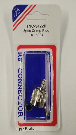 TNC Plug 3-Piece Crimp-On RG-58/U