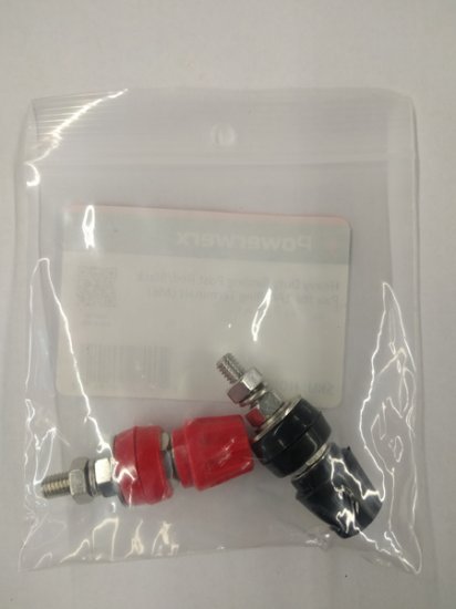Heavy Duty Binding Post Red/Black Pair 1/4" Ring Terminals (M6)