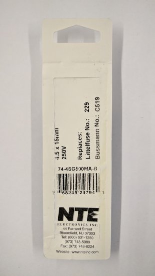 0.8 Amp (2AG) 4.5x15mm Fuse (5Pk) Slow Blow