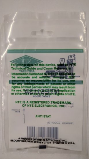 NTE5113A Zener Diode 3.9V 5W Axial Leaded