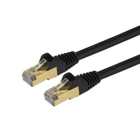 15Ft (4.6m) Snagless CAT6A STP 26Awg Patch Cable 500MHz - Black