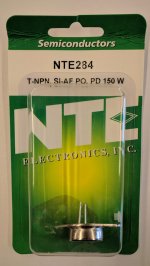 NTE284 T-NPN, Si, Audio Amplifier Output (Compl to NTE285)