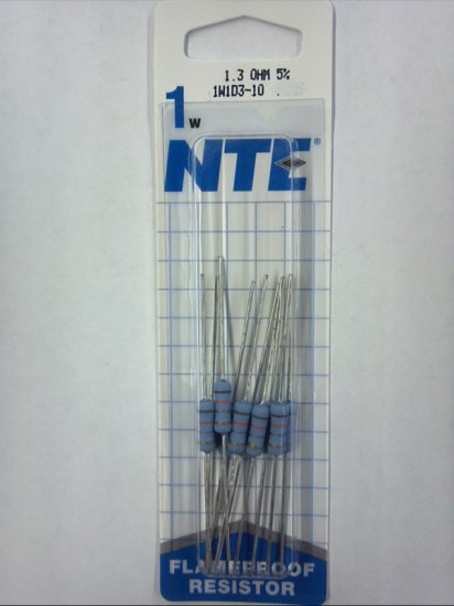 1.3 Ohm 1 Watt Metal Oxide Film Resistor (10Pk) 5% Tolerance