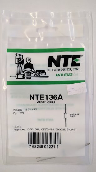 NTE136A Zener Diode (2Pk) 5.6V 1W