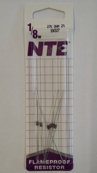 27K Ohm, 1/8W, 2% Metal Film Flameproof Resistor (6Pk)