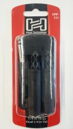 6" Y Cable 1/4 in TS to Dual 1/4 in TSF