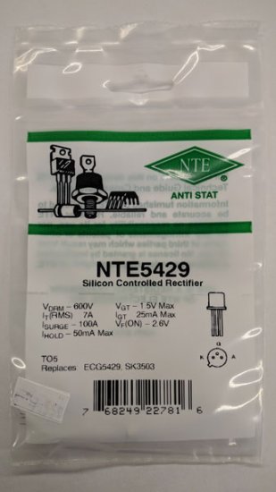 NTE5429 SCR, 600V 7A, TO-39
