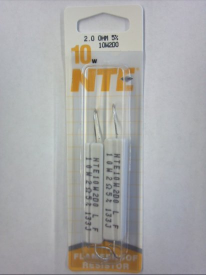 2.0 Ohm 10W Cerment Power Wirewound Resistor (2Pk) 5% Tolerance