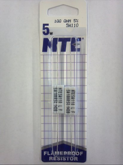 100 Ohm 5W Cerment Power Wirewound Resistor (2Pk) 5% Tolerance