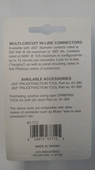 12 Pin 3191 International Mated Pair 0.093" Pins 12A Locking