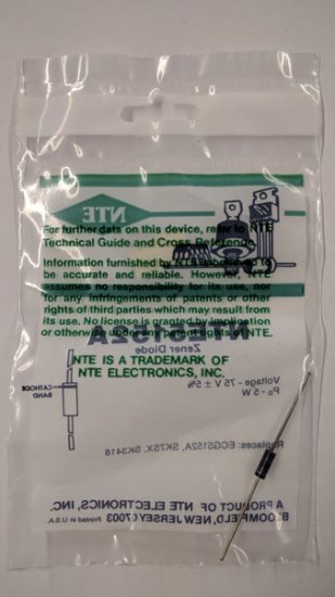 NTE5152A Zener Diode 75.0V 5W Axial Leaded