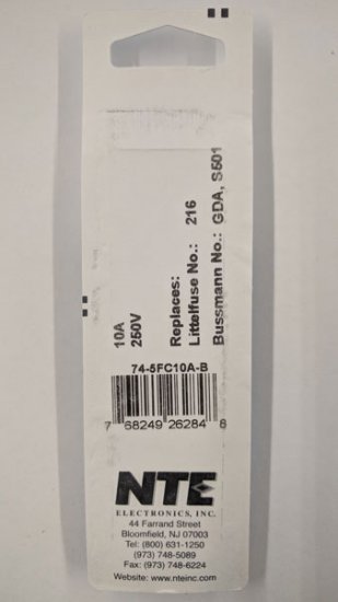 10 Amp (GDA) Ceramic Fuse (5Pk) Fast Acting 5x20mm