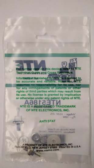 NTE5186A Zener Diode 10.0V 10W, DO-4 Anode Case