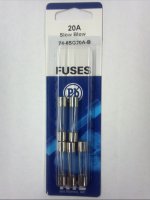 20 Amp (MDL) Glass Fuse (5Pk) Slow Blow 6x30mm