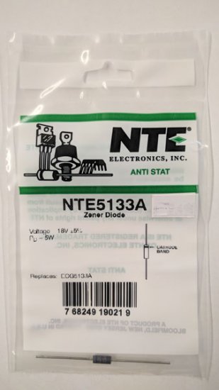NTE5133A Zener Diode 18.0V 5W Axial Leaded