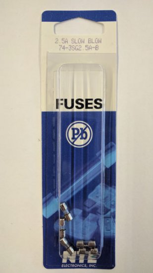 2.5 Amp Micro Cartridge Fuse (5Pk) Slow Blow 3.6x10mm