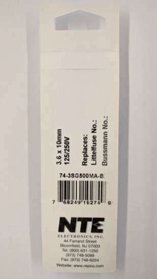 0.5 Amp Micro Cartridge Fuse (5Pk) Slow Blow 3.6x10mm