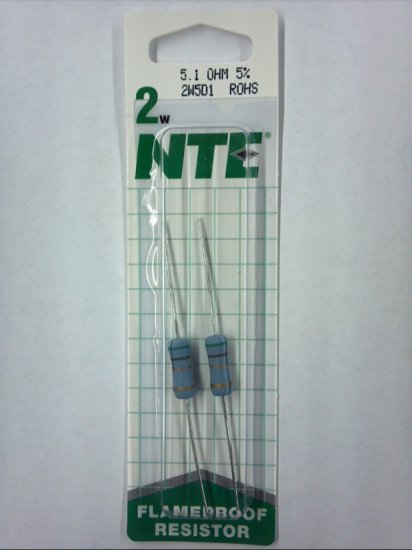 5.1 Ohm 2 Watt Metal Oxide Film Resistor (2Pk) 5% Tolerance