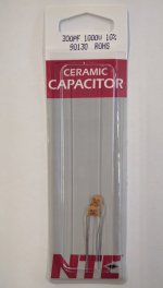 300pf/0.3nf/0.0003uf 1000V Ceramic Disc Capacitor (2Pk)