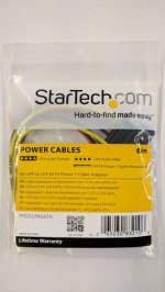 6in LP4 to LP4 SATA Power Y Cable Adapter