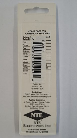 62 Ohm, 1/8W, 2% Metal Film Flameproof Resistor (6Pk)