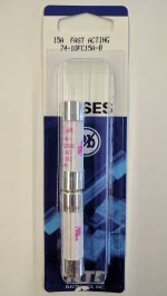 15 Amp HC10AR Midget Fuse 10mmx38mm Fast Blow (2PK)